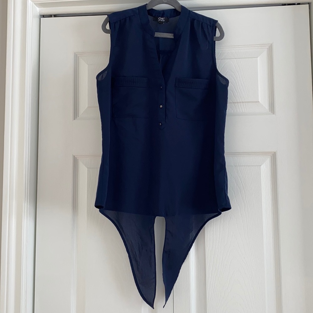 Jacob Blue front tie button down blouse (Size XS)